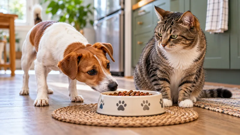 Cachorro pode comer ração de gato? Uma beliscada não é o mesmo que dieta